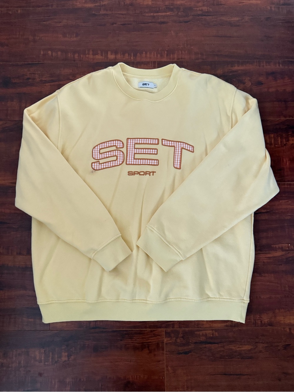 set active butter yellow crew neck